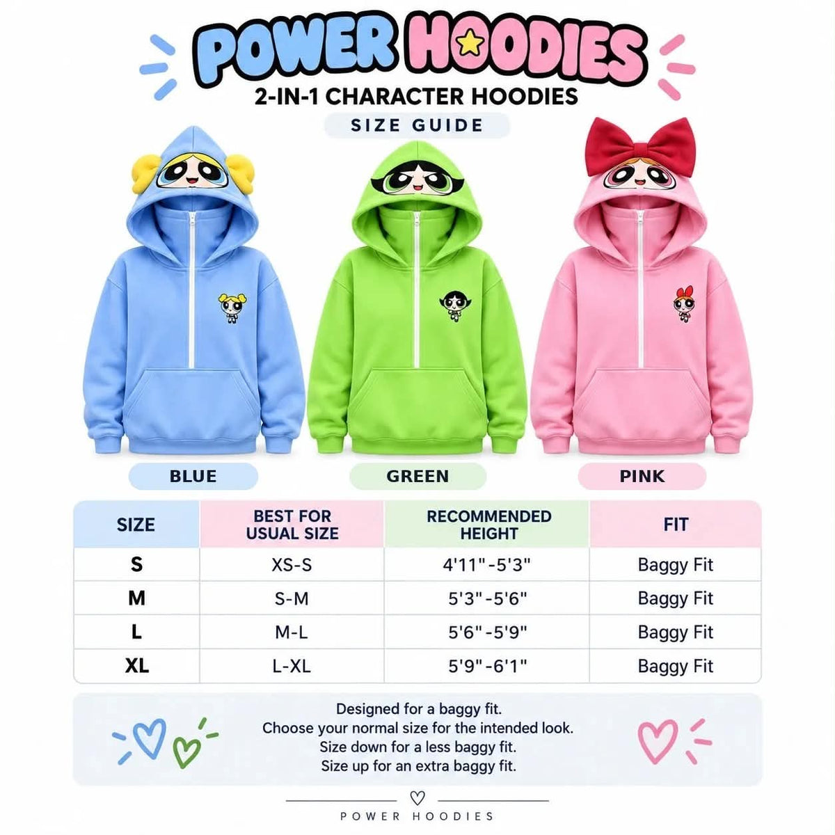 POWERPUFF HOODIES